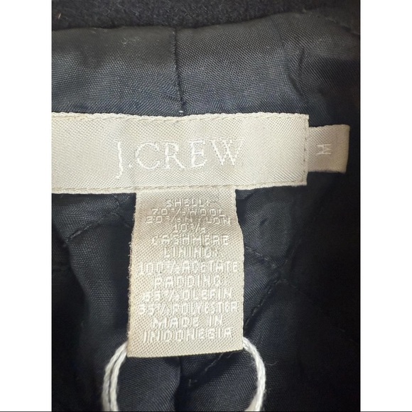 J. Crew Peacoat Women's Medium Black Wool Blend Double-Breasted Button Front - Picture 3 of 6